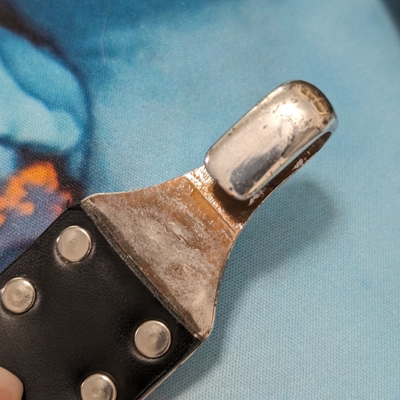 Chico's Genuine Leather Black and Silver Tone Adjustable Belt Size S/M - Picture 7 of 9